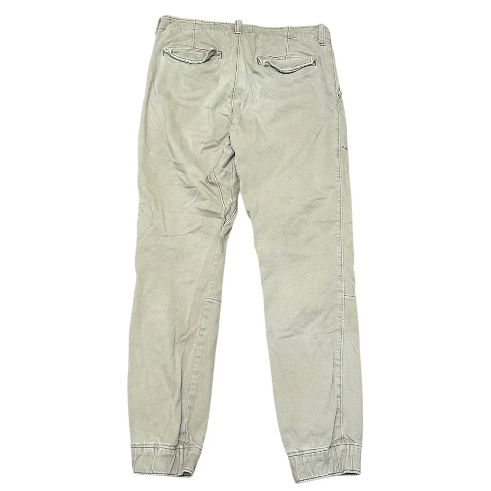 Men's Abercrombie & Fitch Cotton Drawstring Cargo Beige Joggers‎ Size 30x29